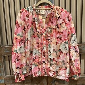 Easy Clothes Brand Floral Pastel Blouse NWT Size S/M